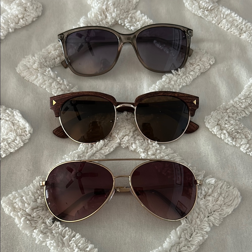 Stylish Women's Sunglasses Set - Black, Brown, Gold